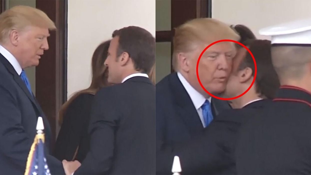 The infamous Trump handshake was beaten by an awkward double kiss