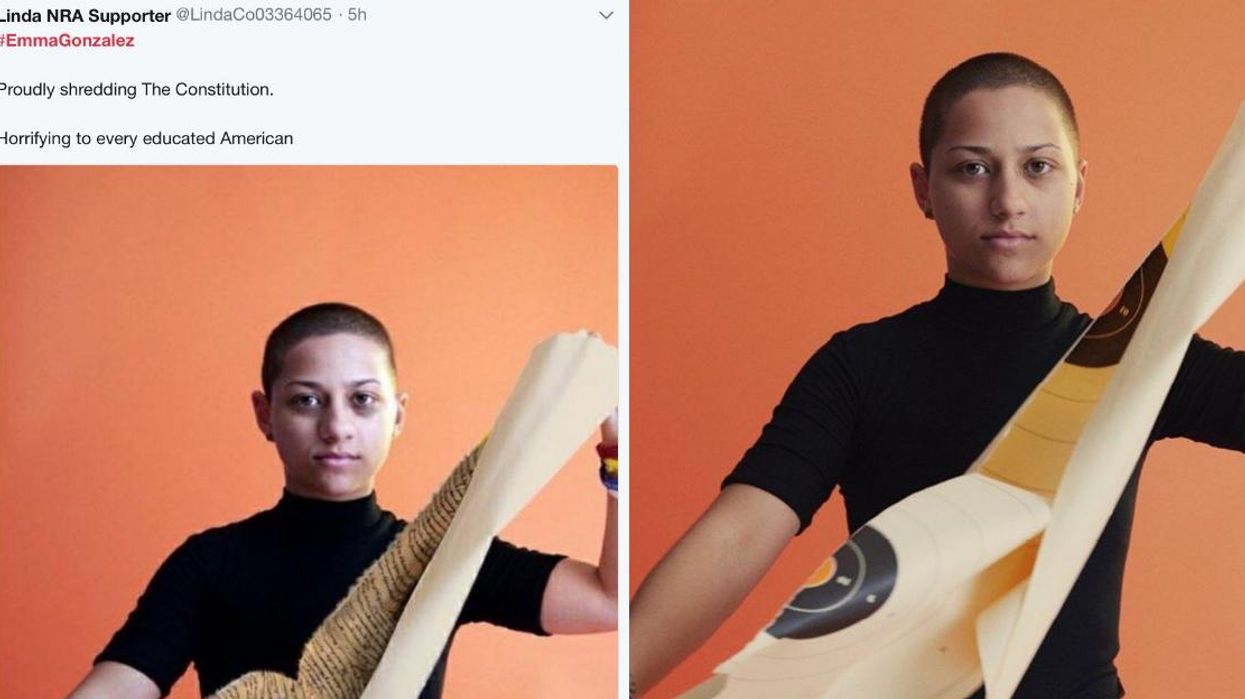 Fake photo of Parkland shooting survivor tearing up US constitution is spread online