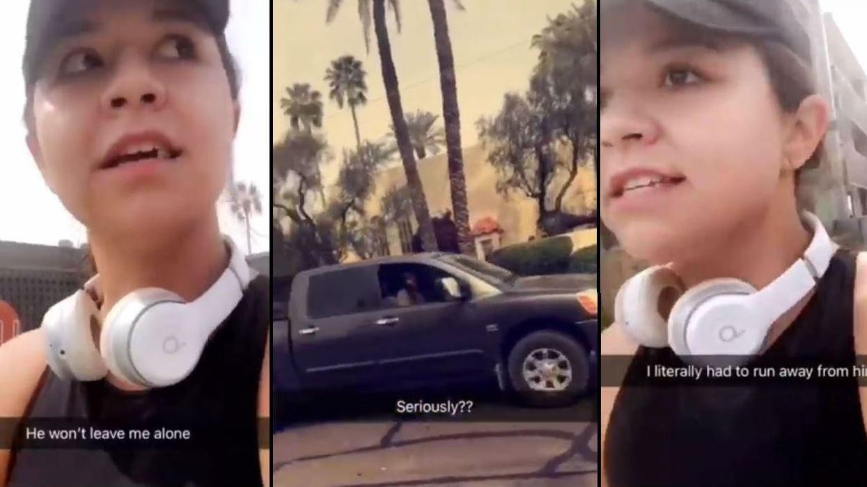 A woman filmed a man who wouldn't leave her alone and revealed something chilling