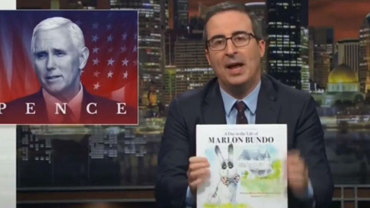 John Oliver is perfectly trolling Mike Pence with a children's book about a gay rabbit