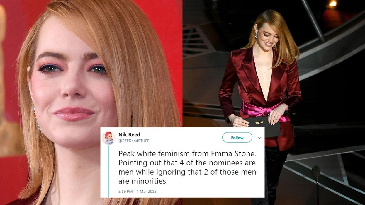 People aren't happy with how Emma Stone introduced the Best Director category at the Oscars