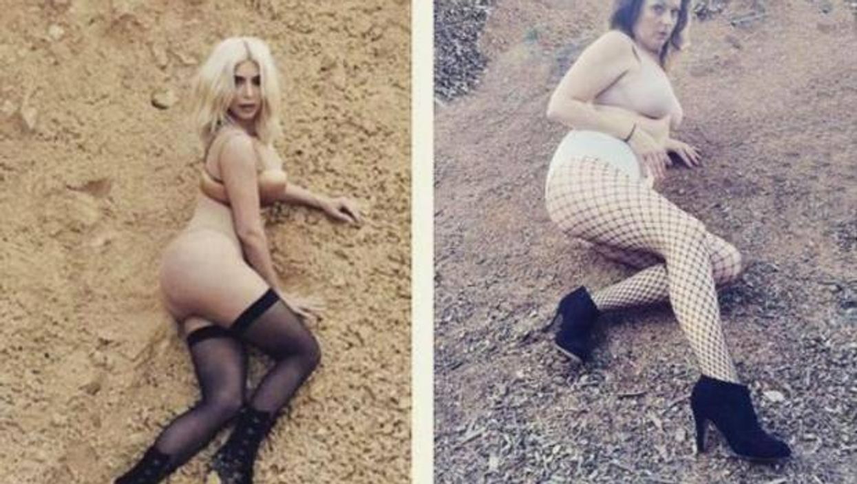 This woman won't stop recreating celebrity Instagram pictures to show how ridiculous they are
