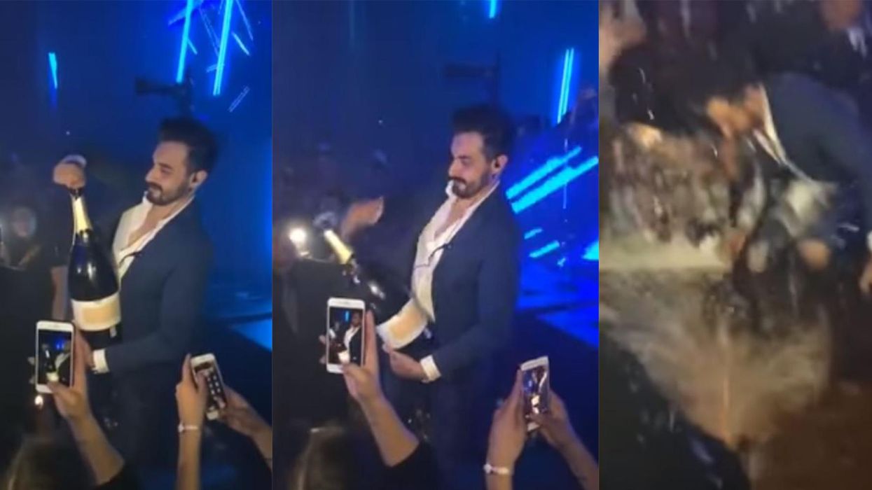 People can't stop watching this man dropping a £30,000 bottle of champagne in a club