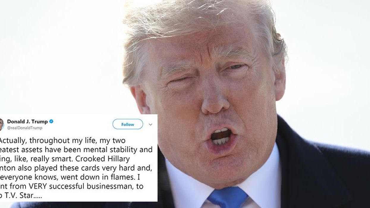 Donald Trump tweeted about being a 'very stable genius' and everyone is making the same joke