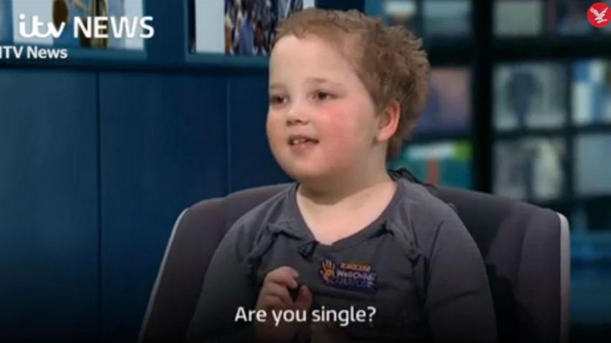 This brilliant kid asks an ITV newsreader if she's single