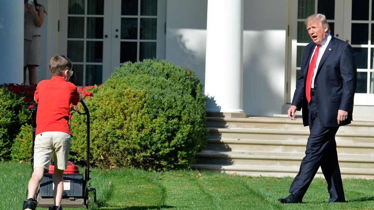 The kid who ignored Trump to mow the White House lawn has become an instant meme