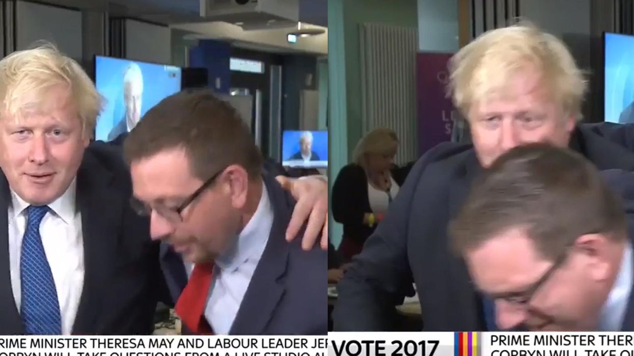 Boris Johnson wrestled a Labour MP on live TV and it was as weird as you'd expect