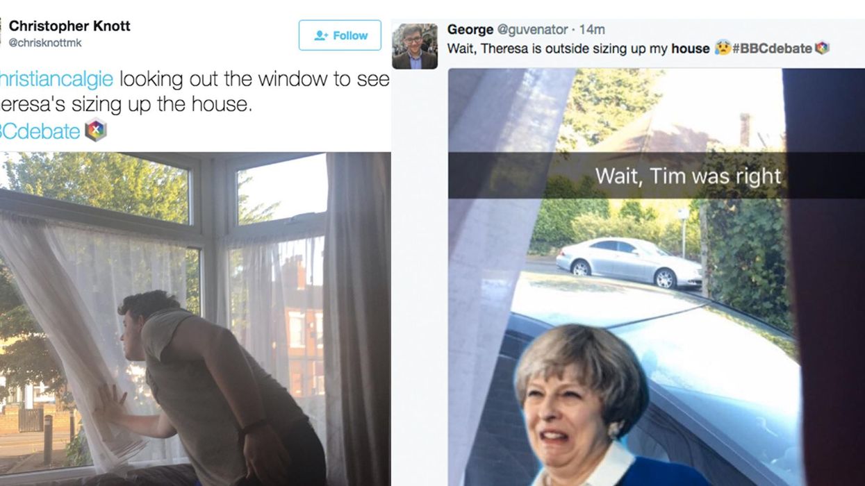 People are looking outside to see if Theresa May is 'sizing up their house'