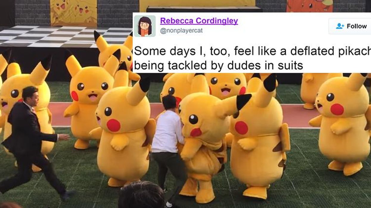 Dancing, deflating Pikachu brutally dealt with by security guards
