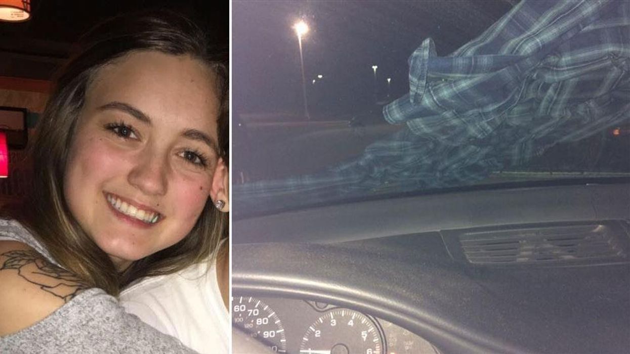 A woman found a shirt tucked in her windscreen - and she has a serious warning for everyone