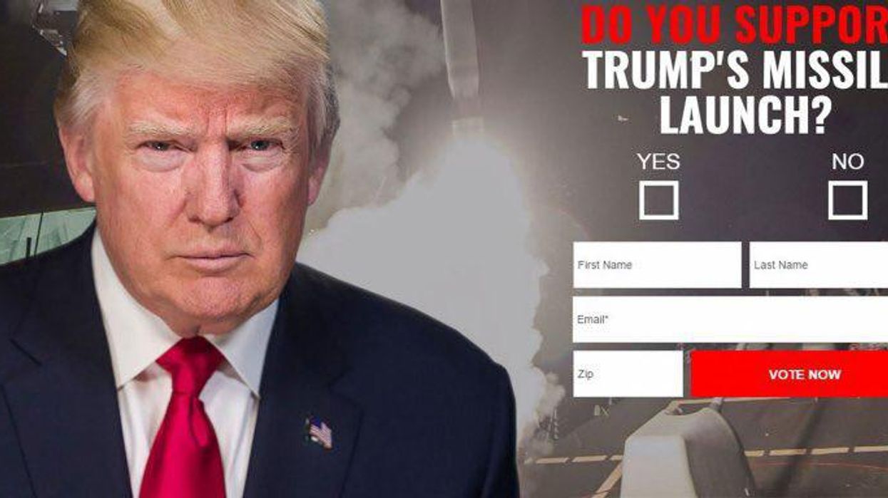 The Republicans are using the airstrikes on Syria to get email addresses