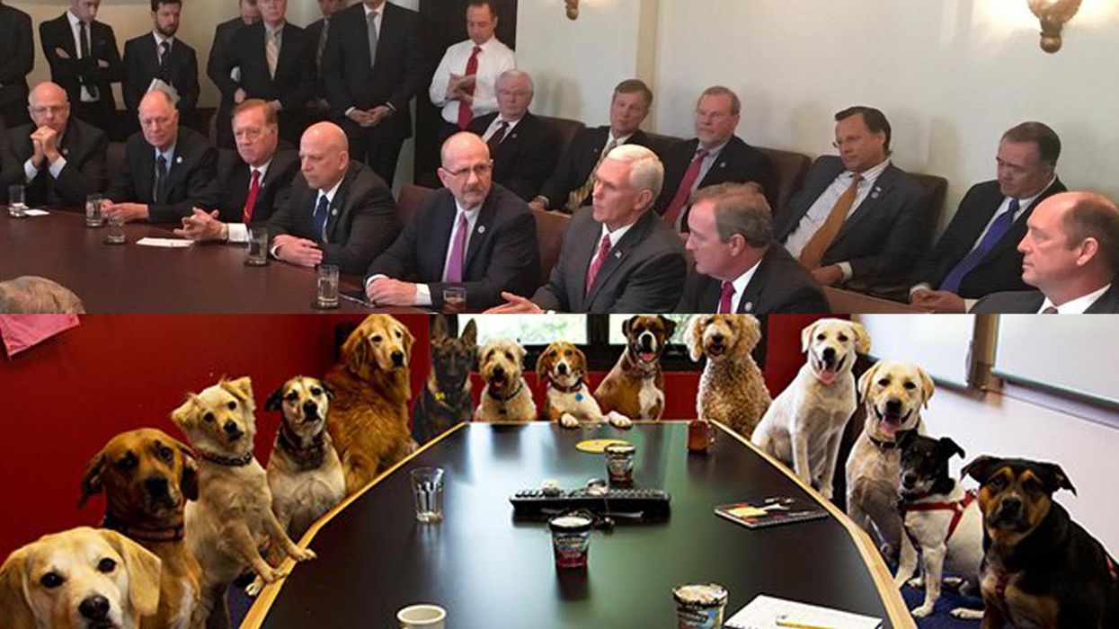 This picture perfectly sums up how ridiculous Mike Pence's meeting was