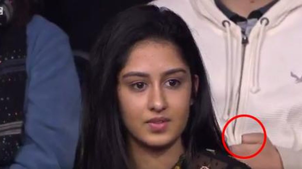 BBC Question Time audience member steals the limelight while woman in front of him asks question