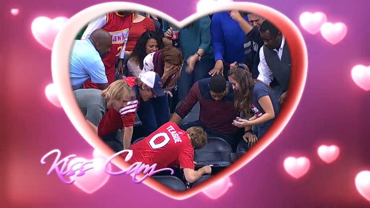 Kiss Cam proposal starts sweet and then goes horribly wrong