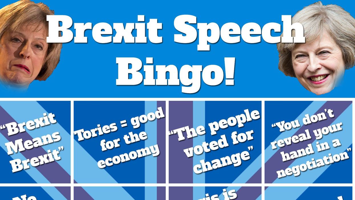 Presenting your Brexit speech bingo card