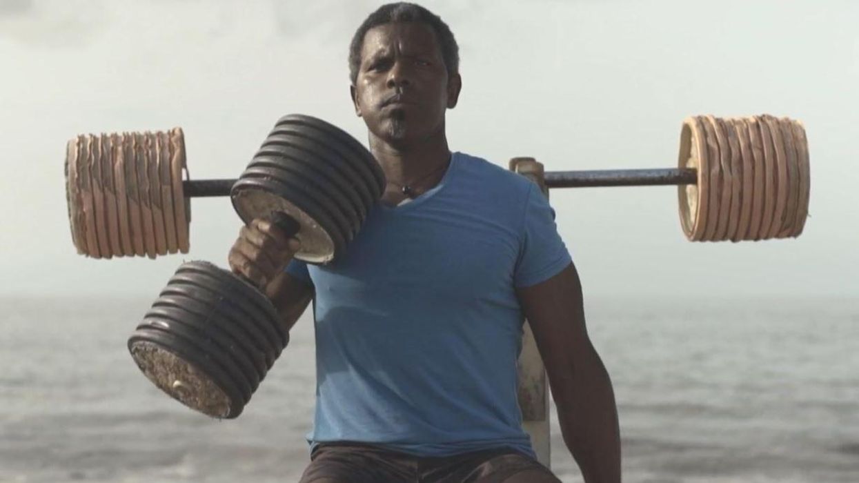 This man made an island paradise gym out of rubbish
