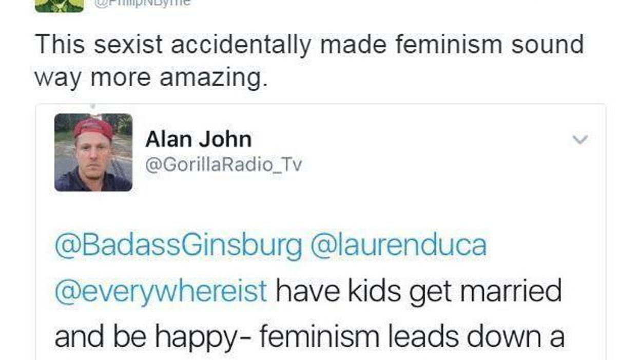 A sexist tried to make feminism sound bad and failed miserably