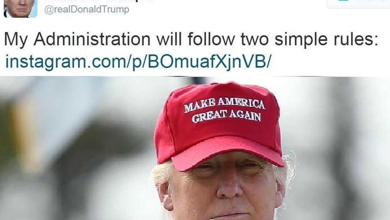 Donald Trump says he will follow 'two simple rules' - and now everyone's making the same joke