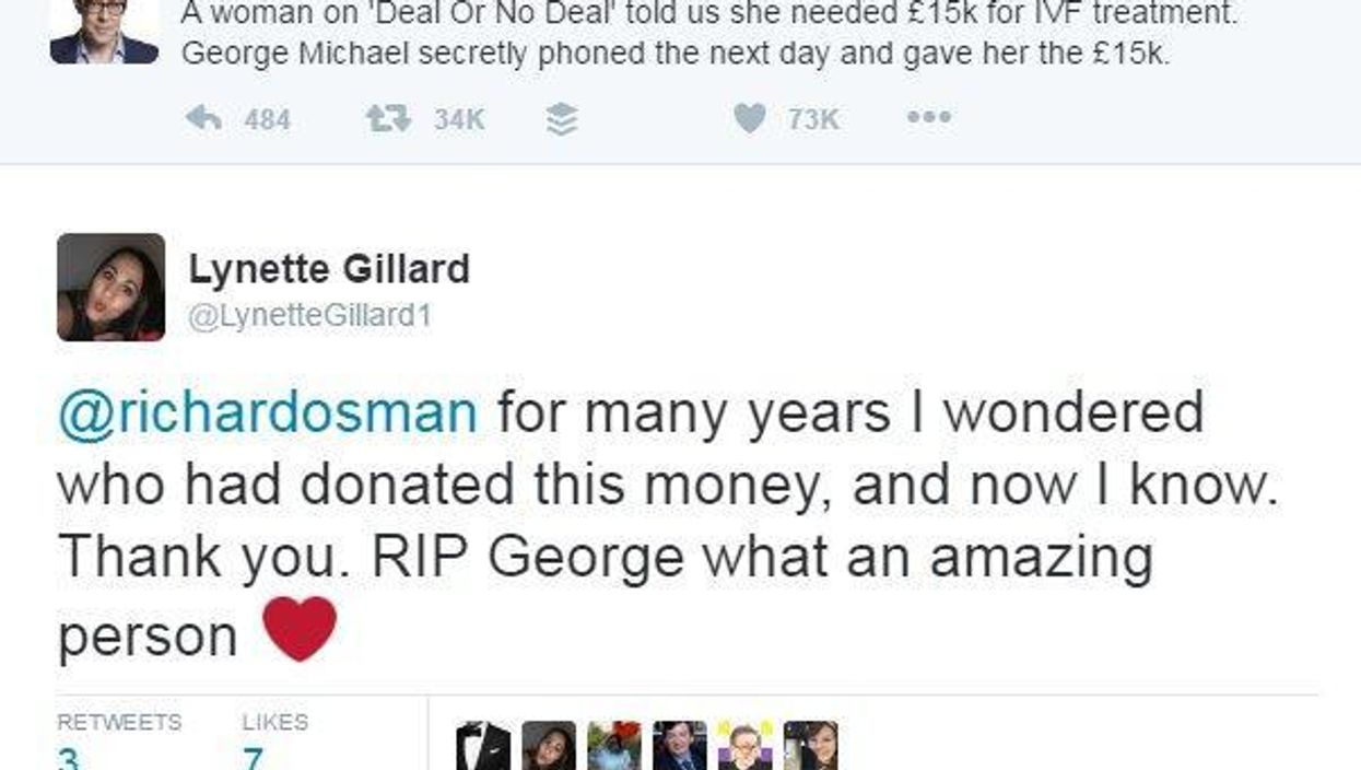 The woman who was given £15k by George Michael for IVF has just discovered he was behind the donation