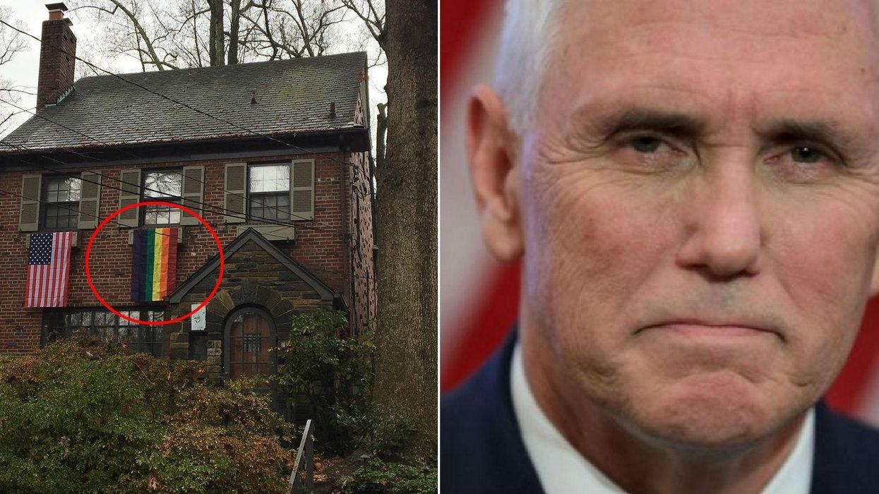 Mike Pence's neighbours have put rainbow flags outside their houses to troll the anti-gay VP-elect