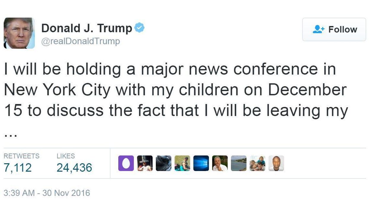 Donald Trump made an announcement and everyone finished his sentence for him