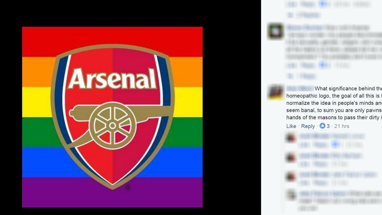Arsenal changed their Facebook photo and one homophobe got very confused