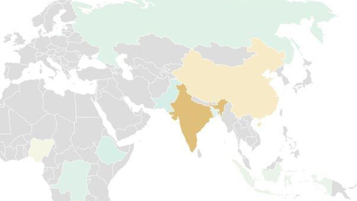This map shows the hardest countries in the world to find a toilet