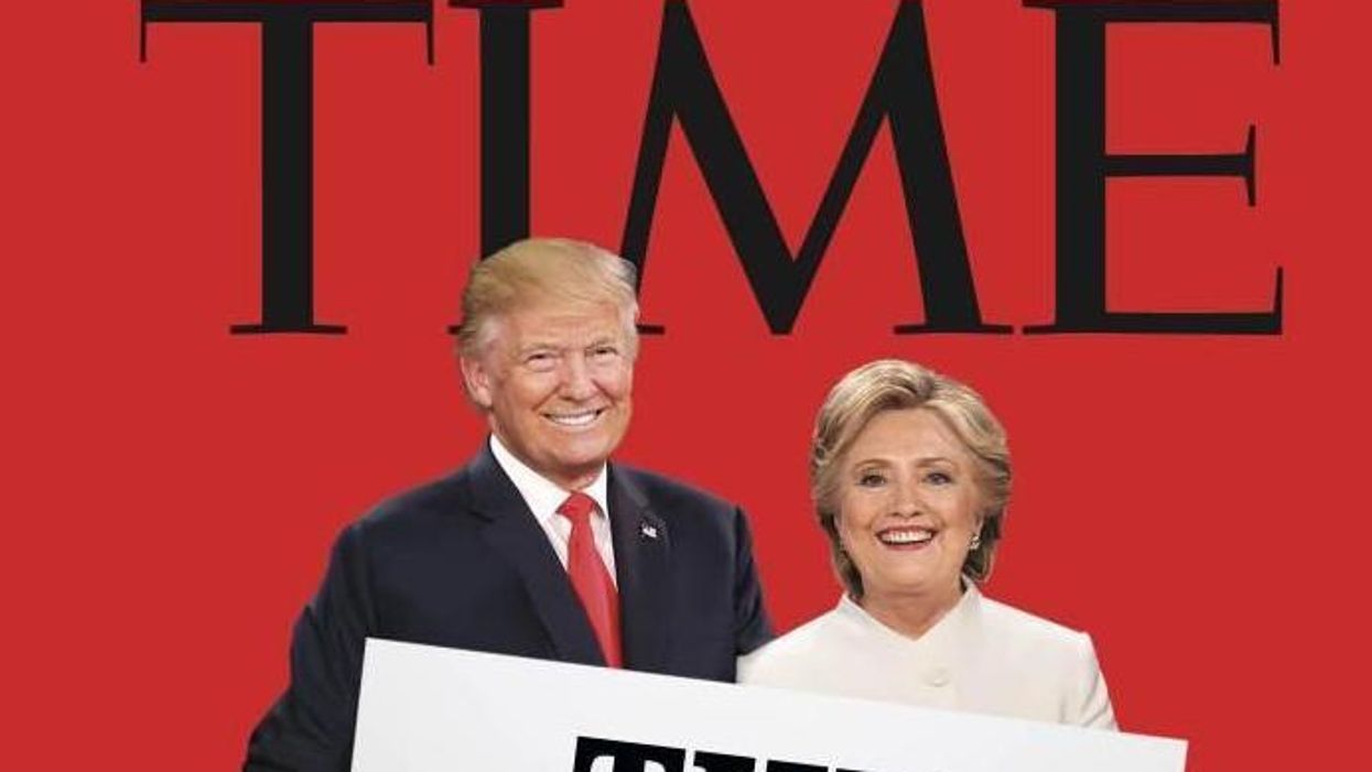 Time magazine's front page sums up how everyone feels about the US election