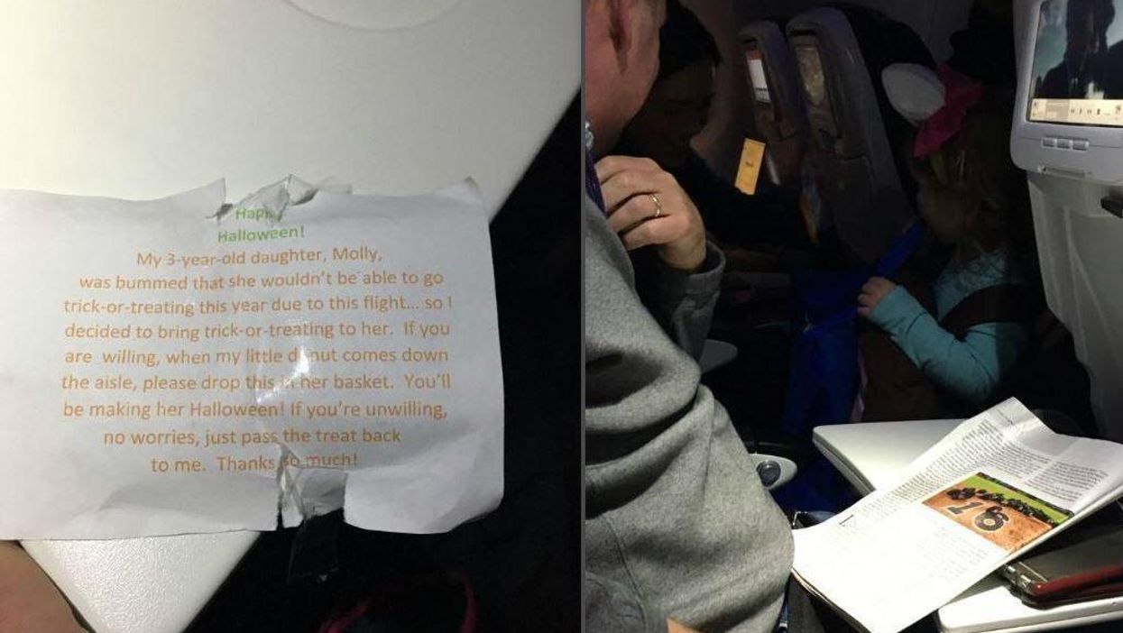 Best dad ever gave sweets to plane passengers so his daughter didn’t miss Halloween