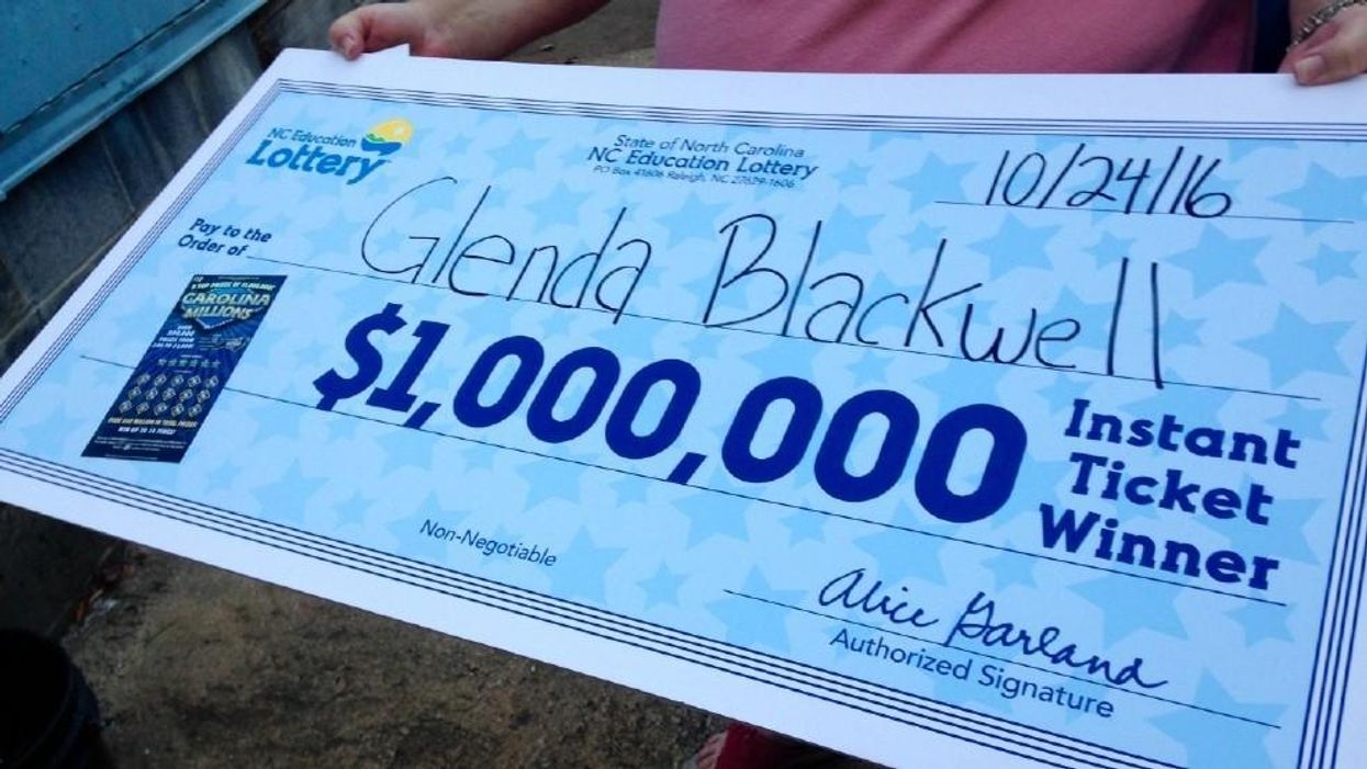 She went out to show her husband the lottery’s a waste of money. She came back a millionaire