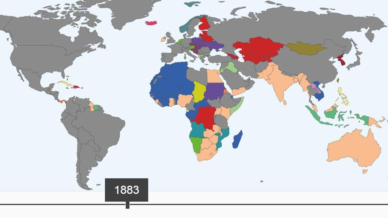 This map shows how the world's colonial empires collapsed