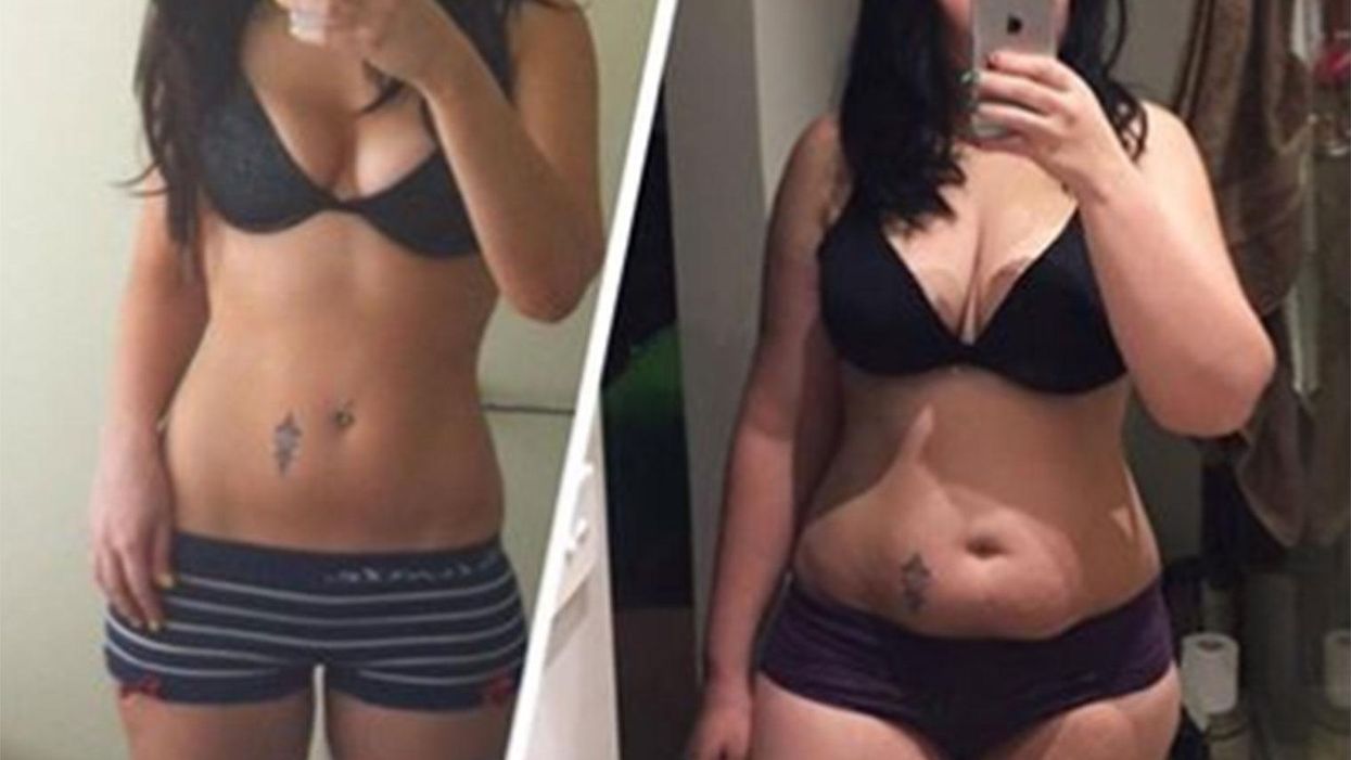 This woman posted an inspirational 'before and after' photo - with a twist