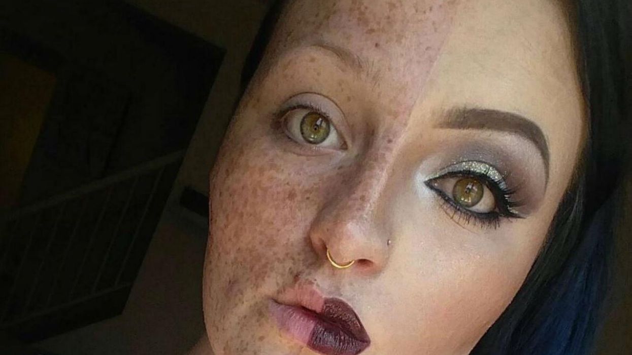 This woman only put on half her makeup to make an important point