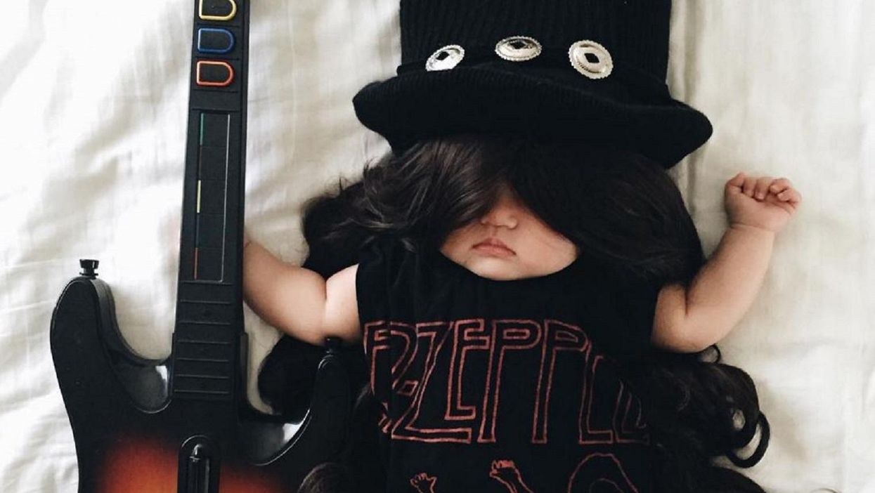 This baby gets dressed up in the greatest costumes when she's asleep