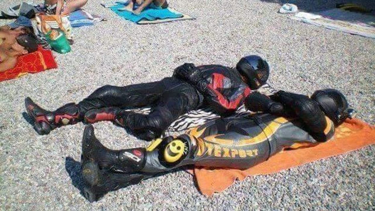 The problem with this picture of French bikers 'protesting the burkini ban'