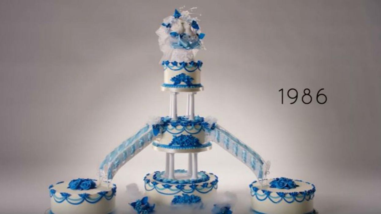 One hundred years of wedding cake trends, in three minutes