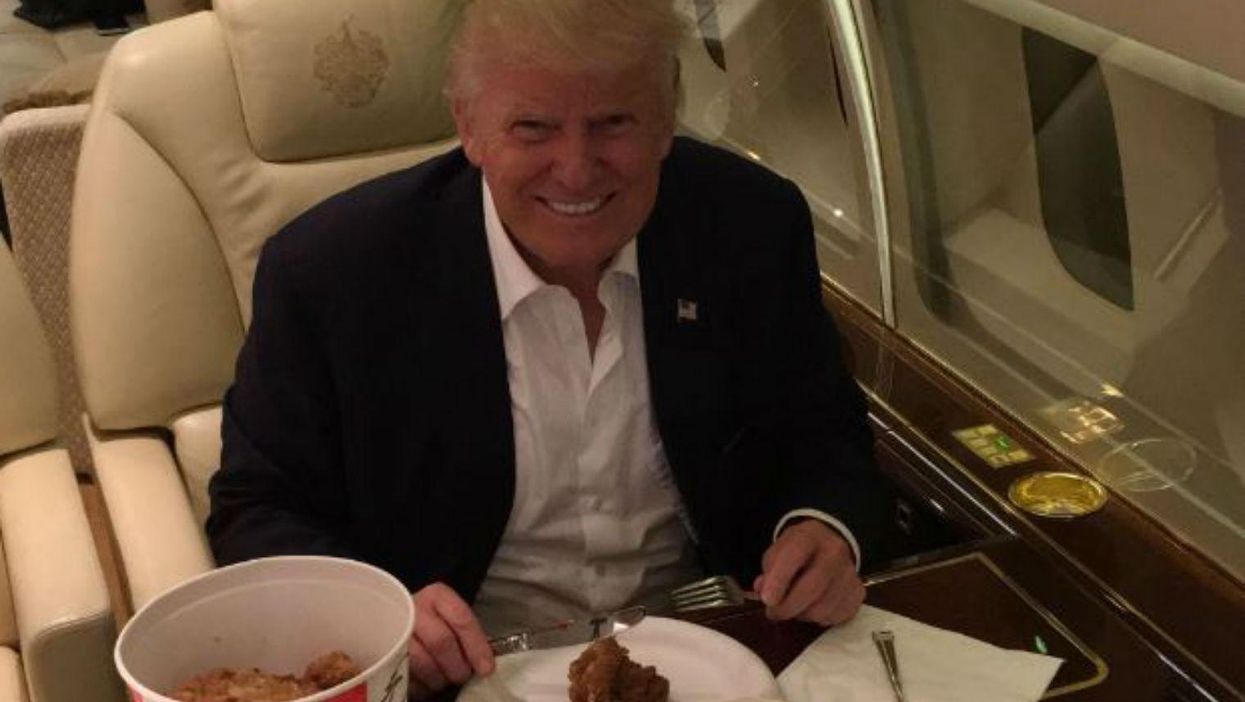 Donald Trump ate KFC with a knife and fork and the internet is losing it