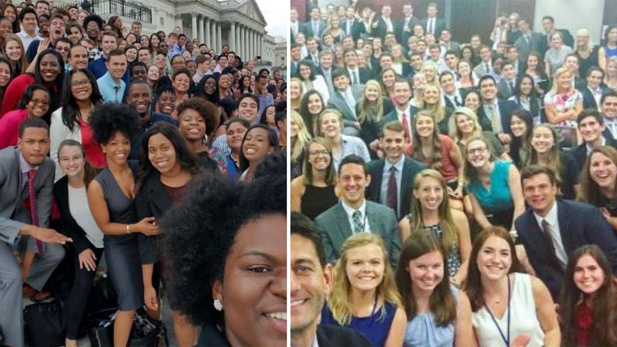 The Democrat and Republican intern selfies: spot the difference