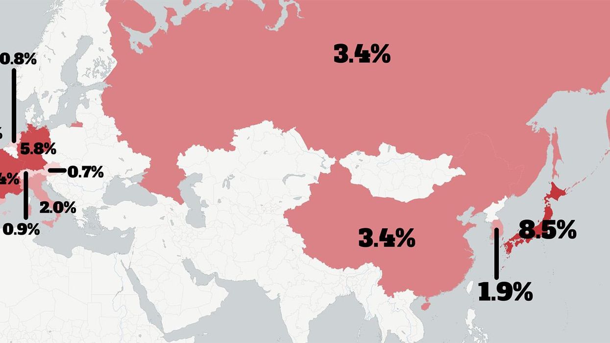 A map of where in the world the richest one per cent come from