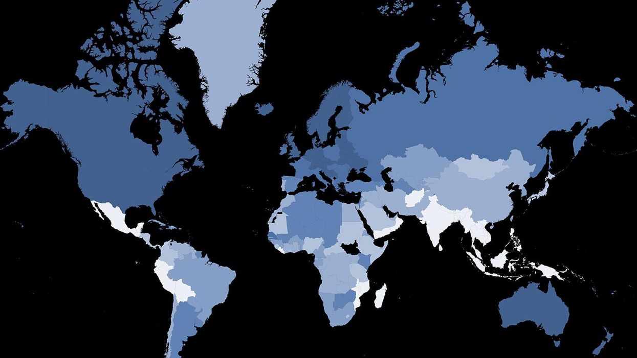 The world map according to how tall people are