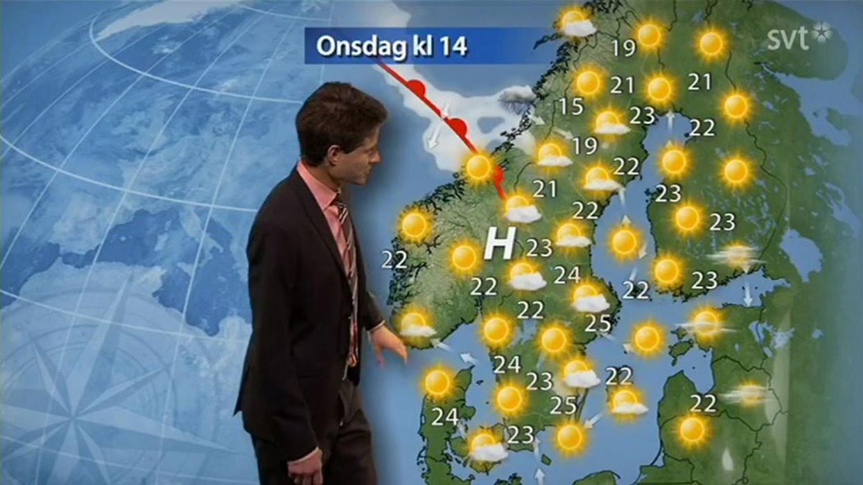 This Swedish weather forecaster forgot a crucial detail before going on air, went viral for the wrong reasons