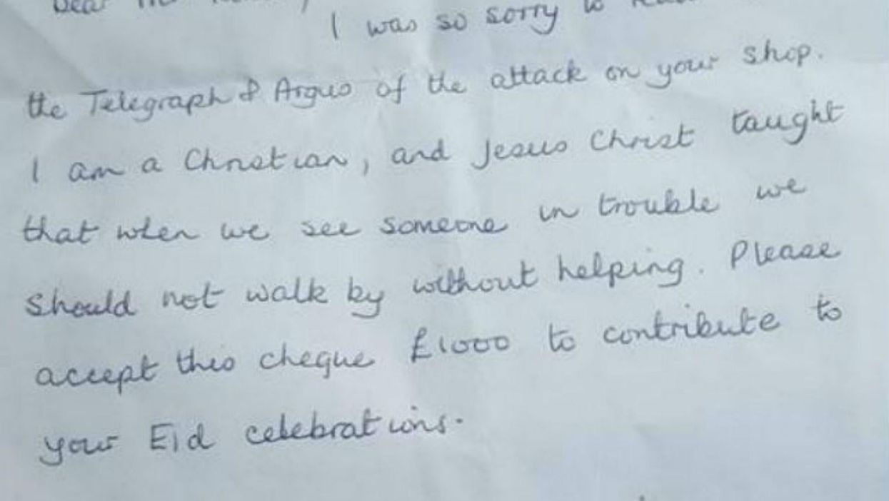 A Christian woman gave £1000 to this Muslim family after their shop was attacked