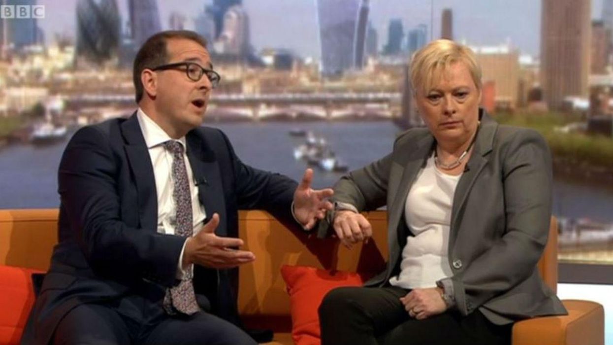 The look on Angela Eagle's face as Owen Smith says one of them will have to stand down to beat Corbyn