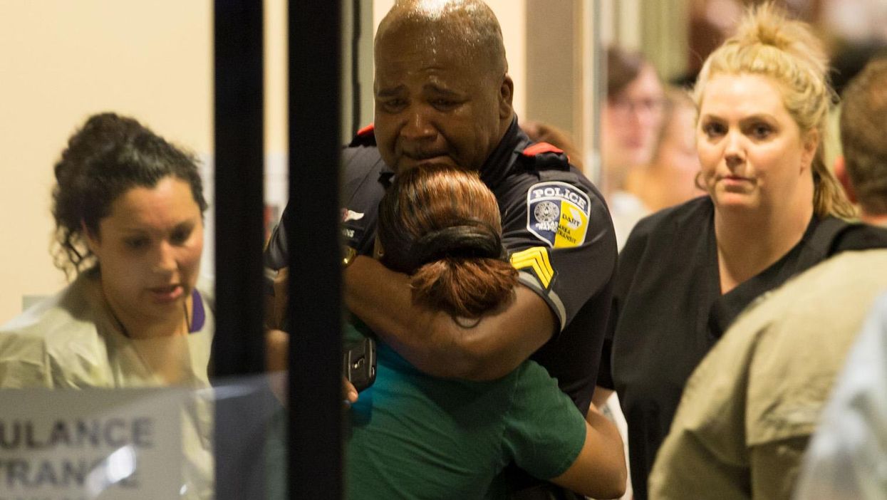 People are sharing this image as a symbol of the horror in Dallas
