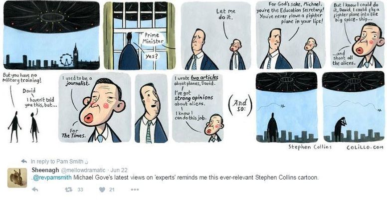People are re-sharing this cartoon about Michael Gove's 'expertise' |  indy100 | indy100