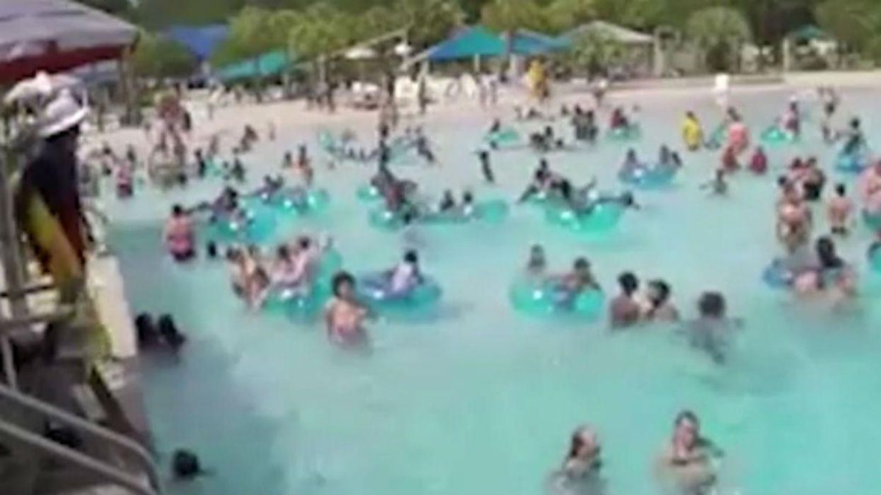 Could you see the little girl drowning in this pool? Luckily the lifeguard did