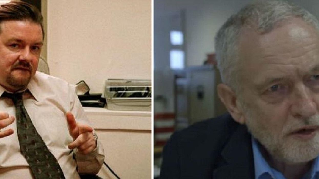 Here is Jeremy Corbyn doing his best David Brent impression