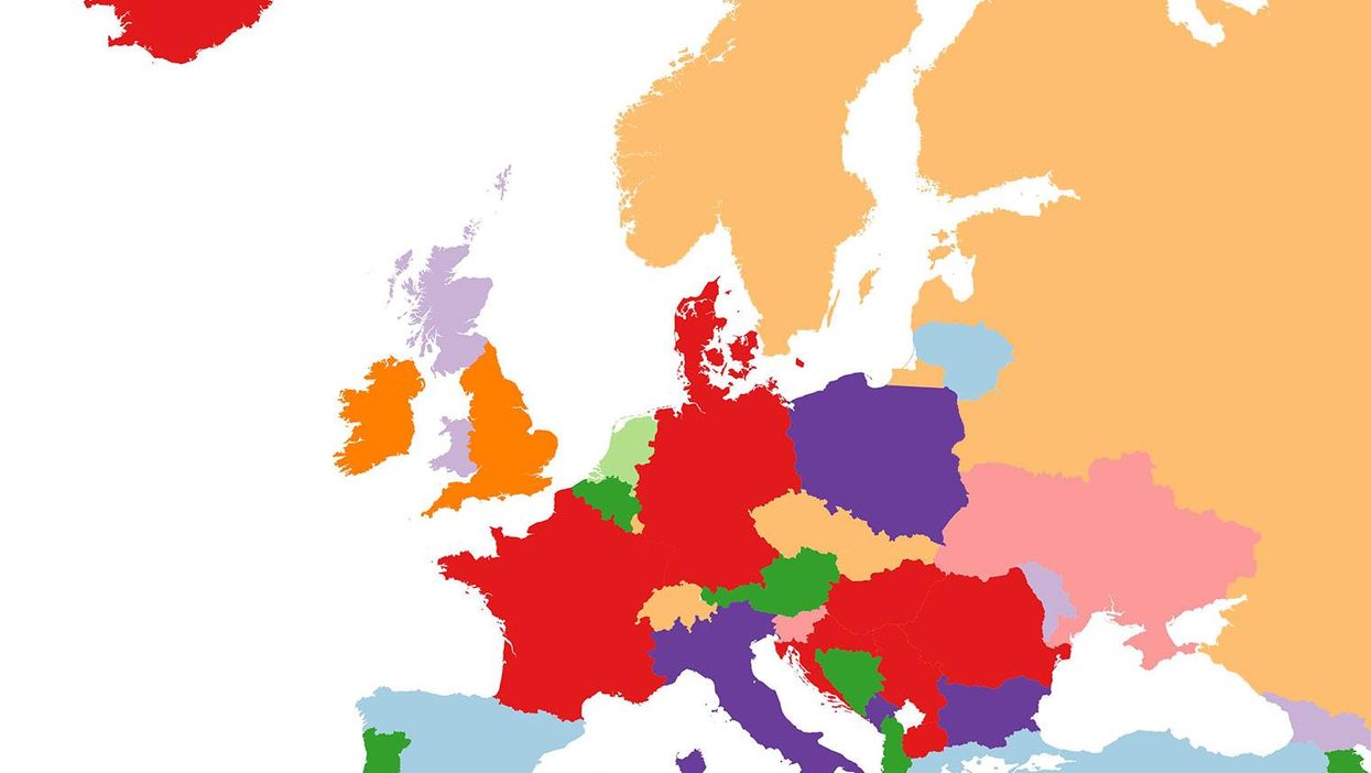 The map of Europe according to which sport each is country is best at