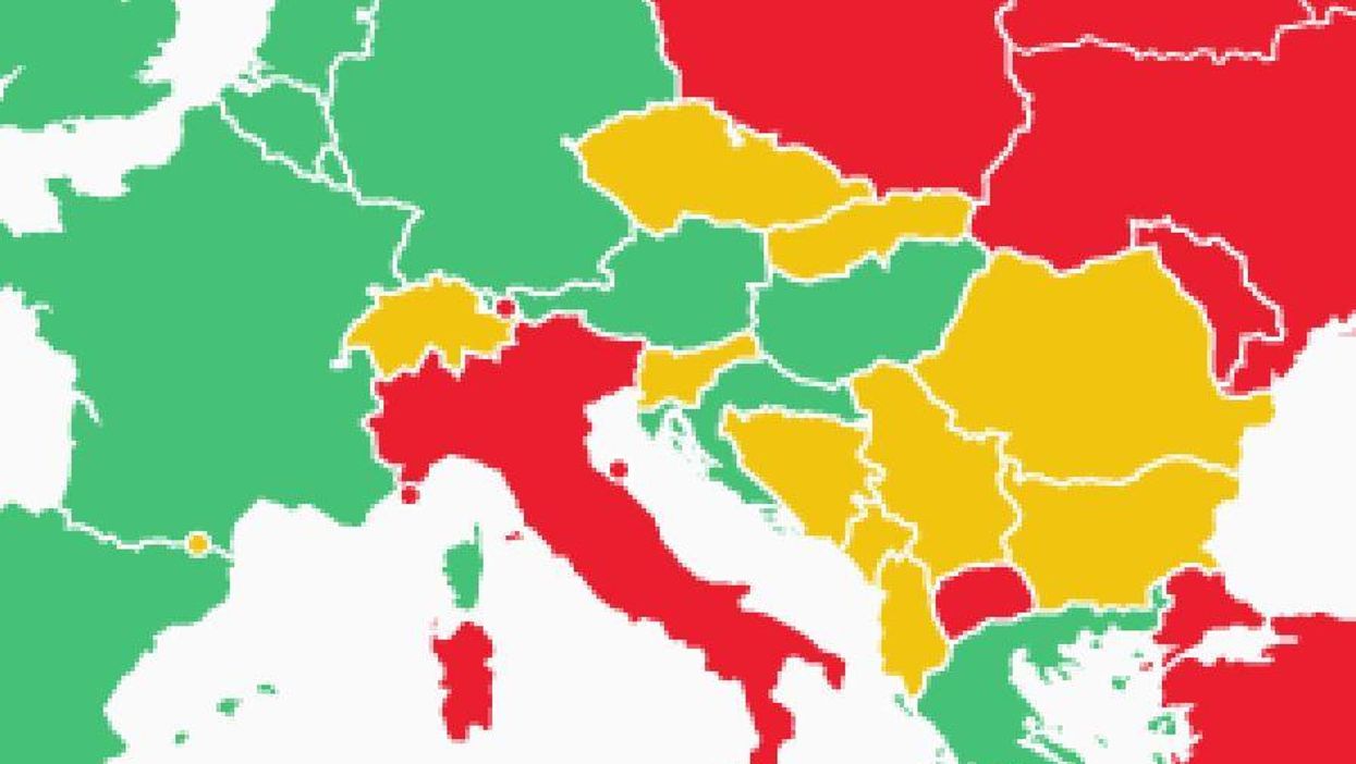 This map shows the best and worst countries in Europe to be gay