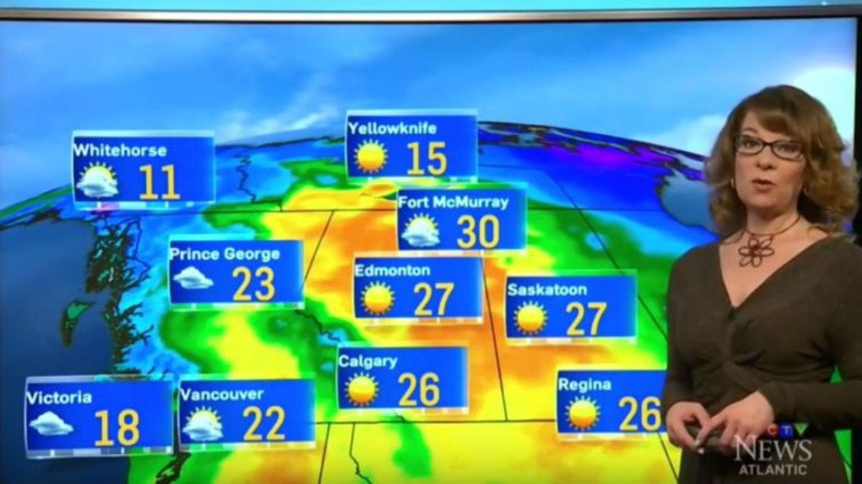 Watch a Canadian weather presenter awkwardly forget a lot of the country is on fire